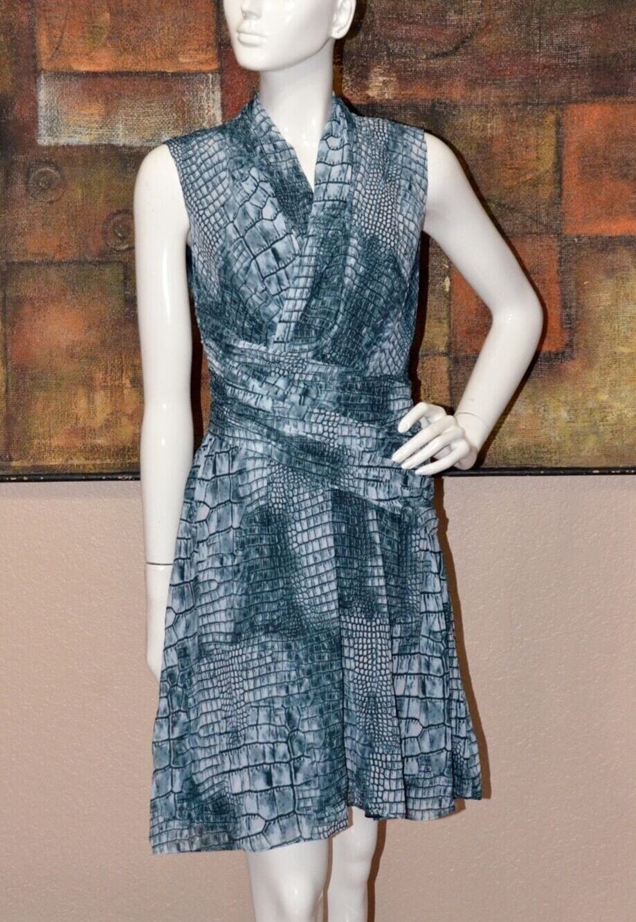 KENNETH COLE ANIMAL PRINT SLEEVELESS A-LINE DRESS SIZE XS NWT